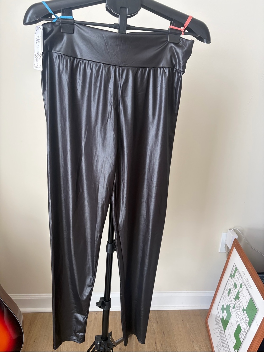 7th Element Black Faux Leather Leggings Size 3XL NWT